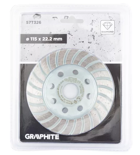 Gyémánt csiszolókorong 115x22.2mm, turbo, száraz