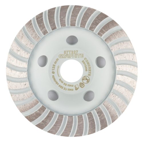 Gyémánt csiszolókorong 125x22.2mm, turbo, száraz