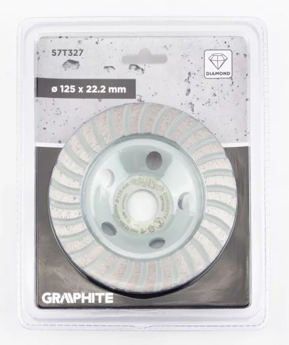 Gyémánt csiszolókorong 125x22.2mm, turbo, száraz