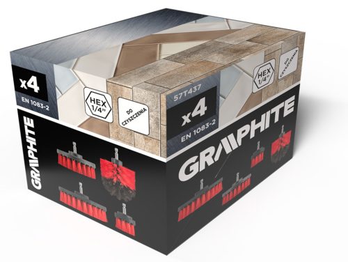 Tisztítókefe készlet fúró-csavarbehajtó gépekhez, 1/4"-os hatszög szár, 4db