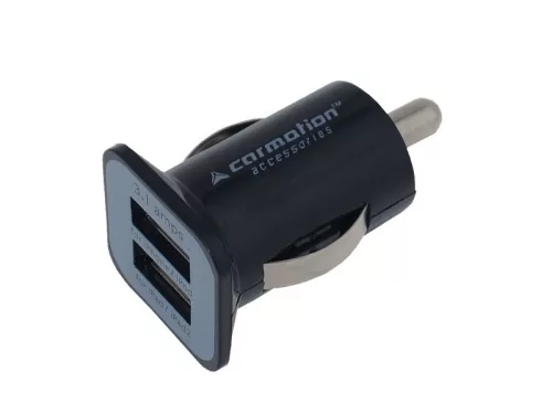 Töltő 2x USB, 3.1A, szivargyújtó aljzathoz