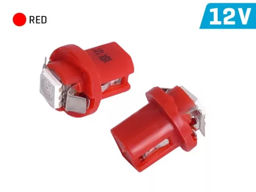 BAX B8.5d 12V piros műszerfal LED