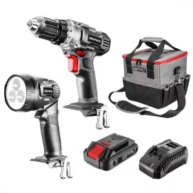   Akkus gépkészlet 18V Energy+: akkus fúró + lámpa + táska +akku + töltő 2.0Ah