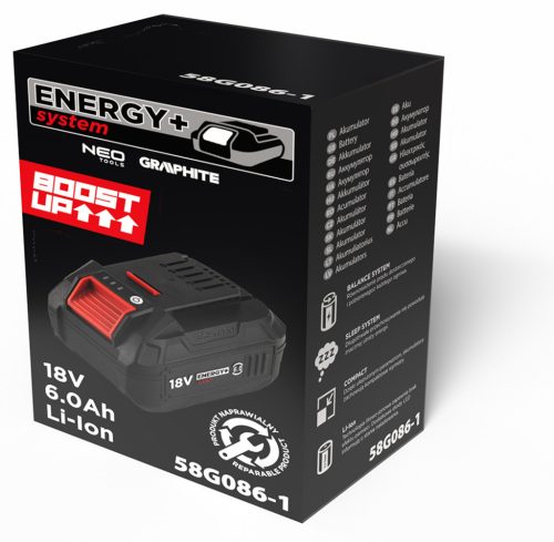 Akkumulátor 6Ah, ENERGY+ egyakkus rendszerhez, 18V, Boost Up
