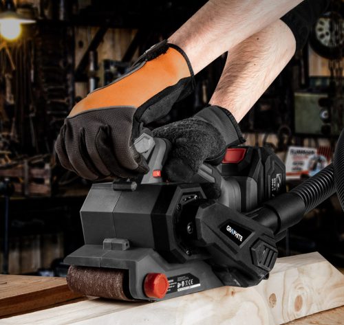 Akkus szalagcsiszoló, Energy+, 18V, 120-350 1/min,