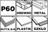 Csiszolóháló fehér, 115x280mm, fa, fém, műanyag, űveg, gipszkarton csiszoláshoz, P60, min. rendelés: 3db