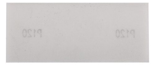 Csiszolóháló fehér, 115x280mm, fa, fém, műanyag, űveg, gipszkarton csiszoláshoz, P120, min. rendelés: 3db
