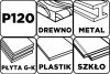 Csiszolóháló fehér, 115x280mm, fa, fém, műanyag, űveg, gipszkarton csiszoláshoz, P120, min. rendelés: 3db