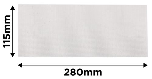 Csiszolóháló fehér, 115x280mm, fa, fém, műanyag, űveg, gipszkarton csiszoláshoz, P180, min. rendelés: 3db