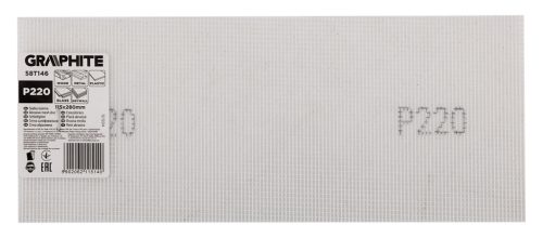 Csiszolóháló fehér, 115x280mm, fa, fém, műanyag, űveg, gipszkarton csiszoláshoz, P220, min. rendelés: 3db