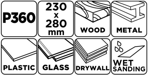 Vizes csiszolópapír 230x280mm, P360, min. rendelés: 5db