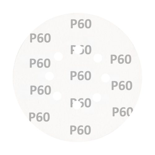 Csiszolókorong tépőzáras, 150mm, P60, 8 lyukkal, 5db