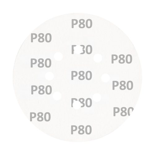 Csiszolókorong tépőzáras, 150mm, P80, 8 lyukkal, 5db