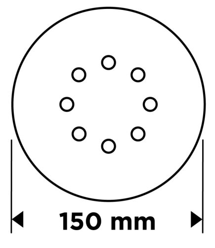 Csiszolókorong tépőzáras, 150mm, P100, 8 lyukkal, 5db