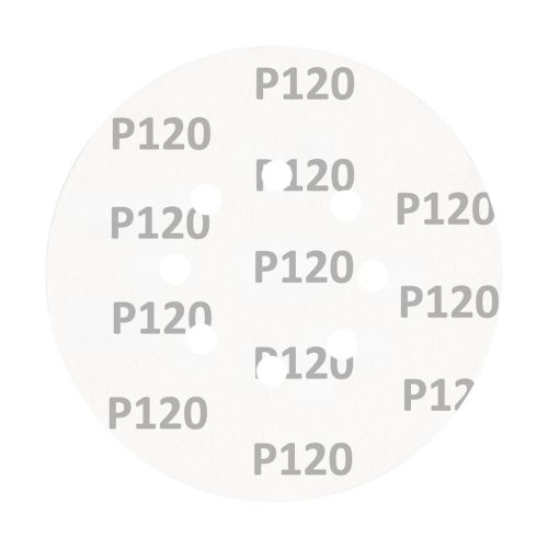 Csiszolókorong tépőzáras, 150mm, P120, 8 lyukkal, 5db