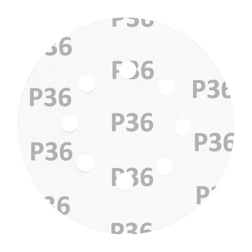 Csiszolókorong tépőzáras, 125mm, P36, 8 lyukkal, 5db