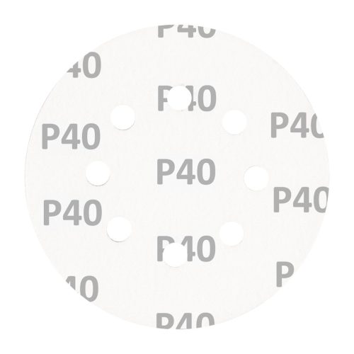 Csiszolókorong tépőzáras, 125mm, P40, 8 lyukkal, 5db
