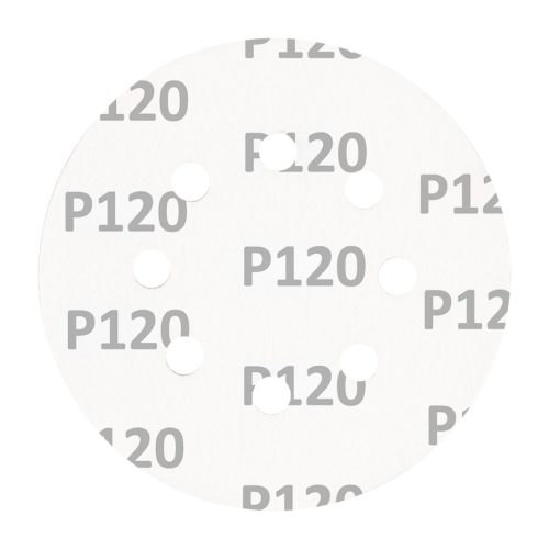 Csiszolókorong tépőzáras, 125mm, P120, 8 lyukkal, 5db