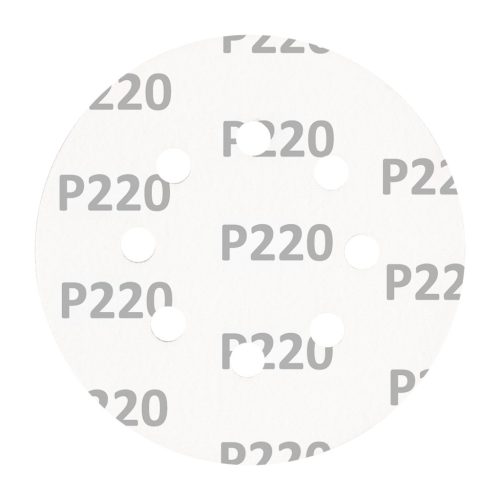 Csiszolókorong tépőzáras, 125mm, P220, 8 lyukkal, 5db