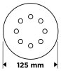 Csiszolókorong tépőzáras, 125mm, P220, 8 lyukkal, 5db