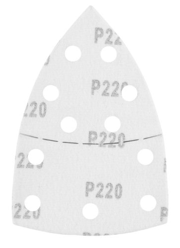 Csiszolópapír deltacsiszolóhoz, tépőzáras, 11lyukas, 102x152mm, P220, 5db, min. rendelés: 3cs