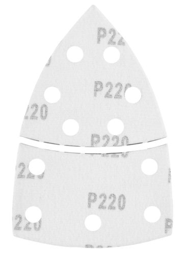 Csiszolópapír deltacsiszolóhoz, tépőzáras, 11lyukas, 102x152mm, P220, 5db, min. rendelés: 3cs