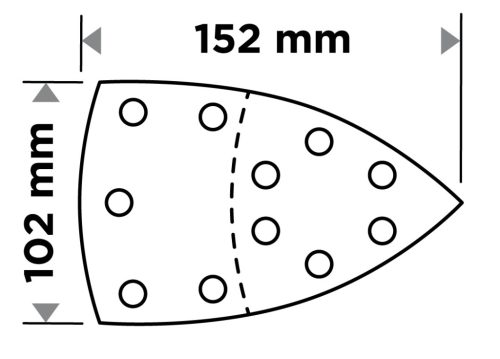 Csiszolópapír deltacsiszolóhoz, tépőzáras, 11lyukas, 102x152mm, P240, 5db, min. rendelés: 3cs