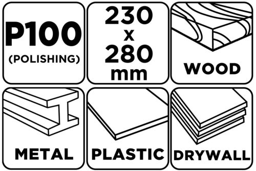 Csiszolópapír 230x280mm, P100, min. rendelés: 5db