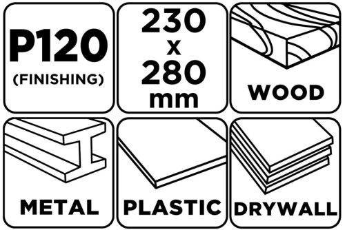 Csiszolópapír 230x280mm, P120, min. rendelés: 5db