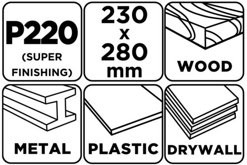 Csiszolópapír 230x280mm, P220, min. rendelés: 5db