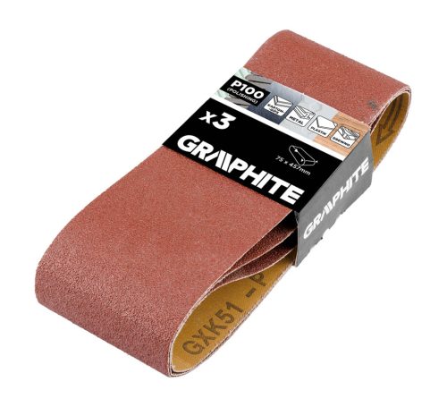 Csiszolószalag 75x457mm, P100, 3db
