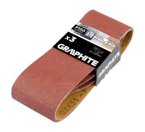 Csiszolószalag 75x457mm, P150, 3db
