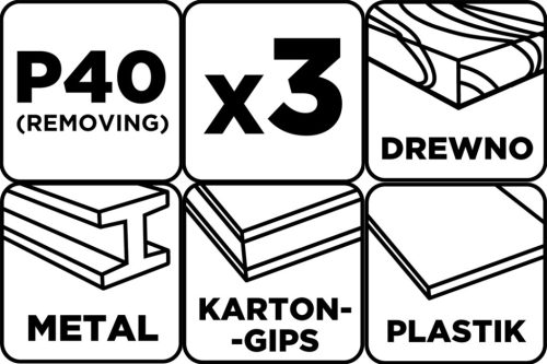 Csiszolószalag 75x533mm, P40, 3db
