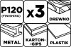 Csiszolószalag 75x533mm, P120, 3db