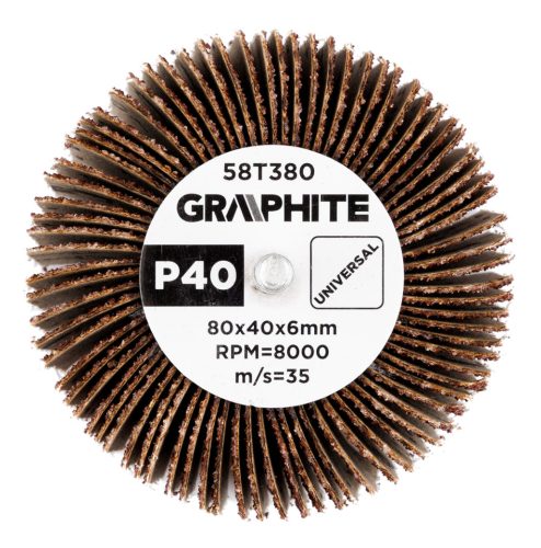 Csiszolókerék csapos, 80x40x6mm, P40