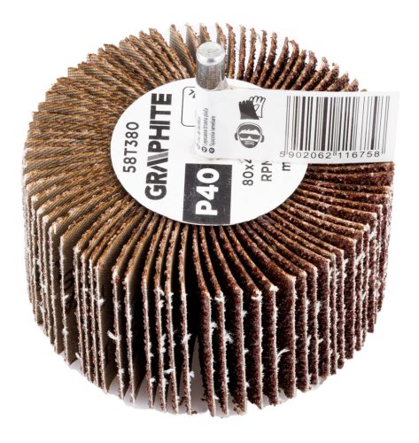 Csiszolókerék csapos, 80x40x6mm, P40