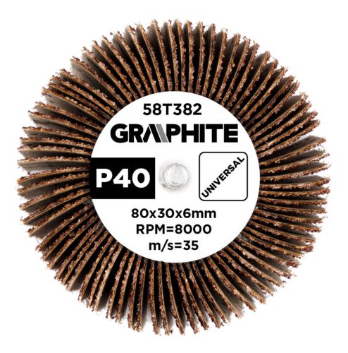 Csiszolókerék csapos 80x30x6mm, P40