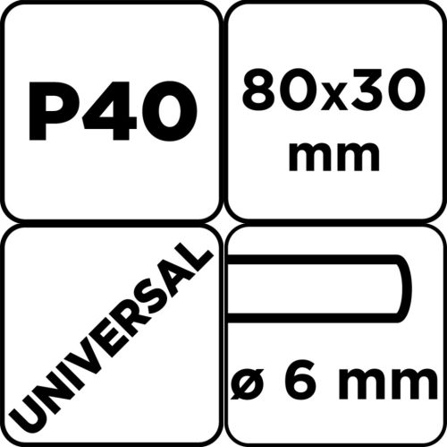 Csiszolókerék csapos 80x30x6mm, P40