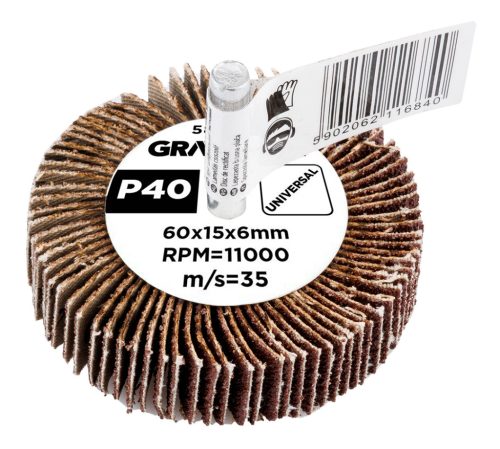 Csiszolókerék csapos 60x15x6mm, P40