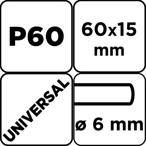 Csiszolókerék csapos 60x15x6mm, P60