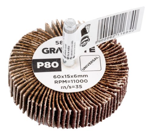 Csiszolókerék csapos 60x15x6mm, P80