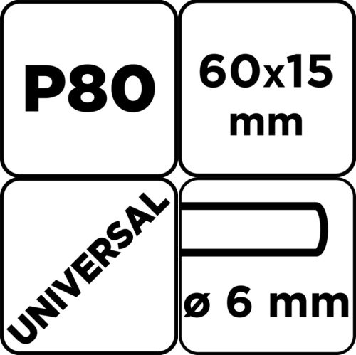 Csiszolókerék csapos 60x15x6mm, P80