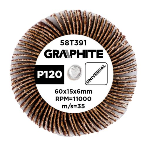 Csiszolókerék csapos 60x15x6mm, P120