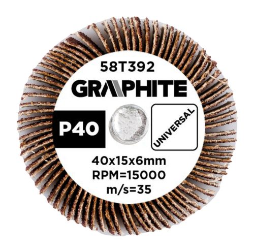 Csiszolókerék csapos 40x15x6mm, P40