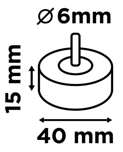 Csiszolókerék csapos 40x15x6mm, P40