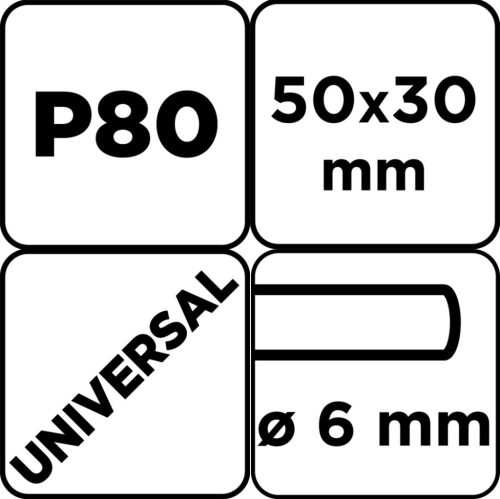 Csiszolókerék csapos 50x30x6mm, P80