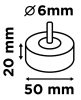 Csiszolókerék csapos 50x20x6mm, P40