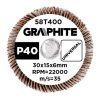 Csiszolókerék csapos 30x15x6mm, P40