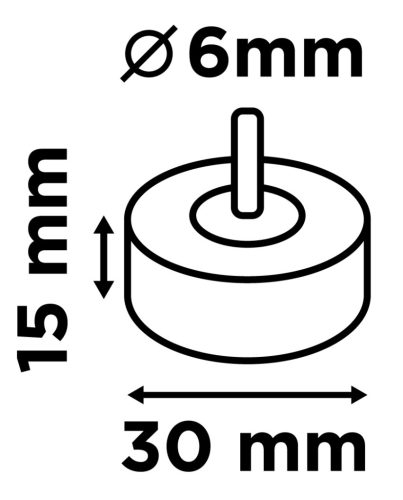 Csiszolókerék csapos 30x15x6mm, P40