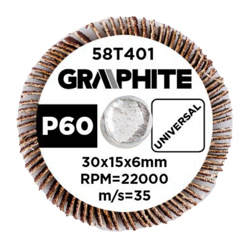 Csiszolókerék csapos 30x15x6mm, P60